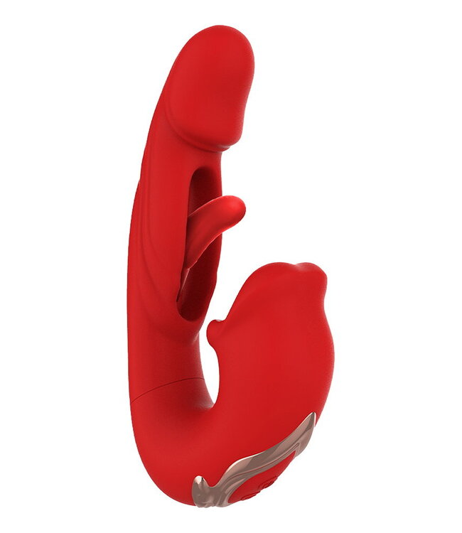 Rimba IY - Mouty - Biting & Flipping Rabbit Vibrator met App - Rood