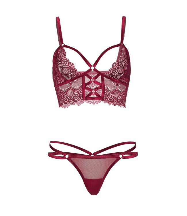 Leg Avenue Lace bralette with sheer thong