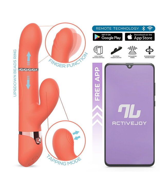 Rimba IY - Mindy - Rabbit Vibrator met kralen en app - Oranje