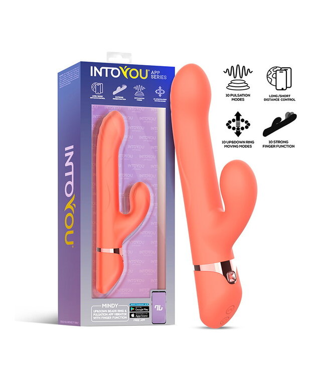 Rimba IY - Mindy - Rabbit Vibrator met kralen en app - Oranje