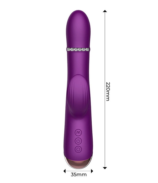 Rimba IY - Sendel - Rabbit Vibrator met kralenring en app - Paars