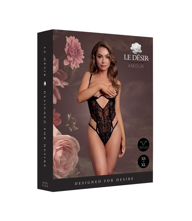 Le Desir Le Désir – Open Cup Bodysuit met Beugel - Zwart
