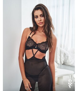 Obsessive Obsessive - Iliosa Babydoll & String - Zwart