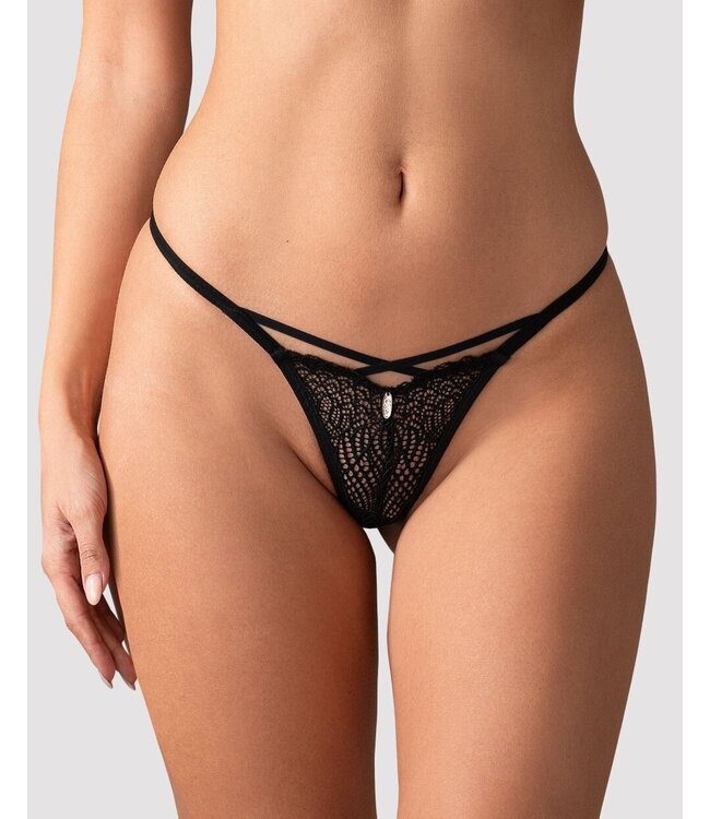 Obsessive Obsessive - Iliosa Babydoll & String - Zwart