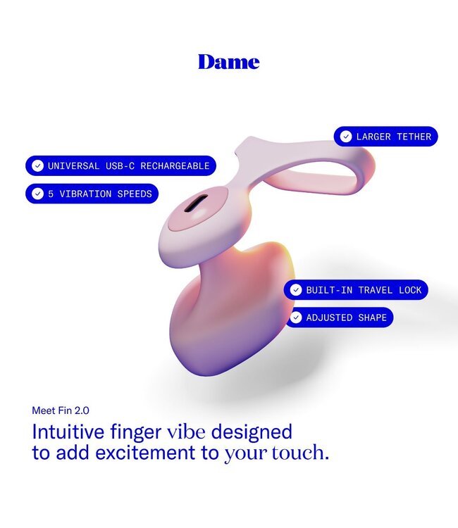 Dame Dame - Fin 2.0 Vinger Vibrator - Quartz