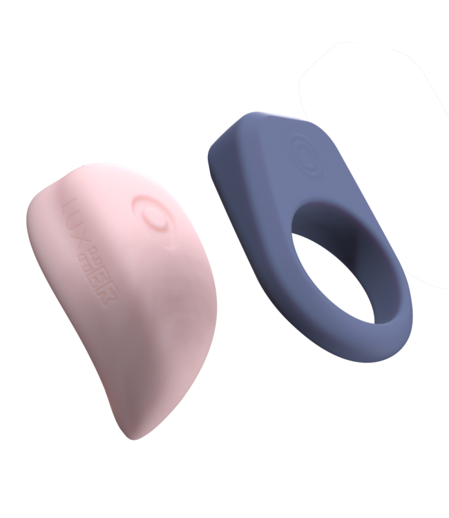 Rimba LUXUS - Luxus - Interactieve seksspeeltjes voor koppels, bestuurbaar via app - roze/blauw