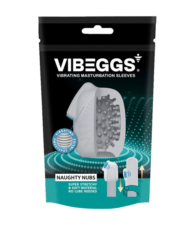 Rimba VIBEGGS - Naughty Nubs - Vibrerende Masturbatie Sleeve - Wit