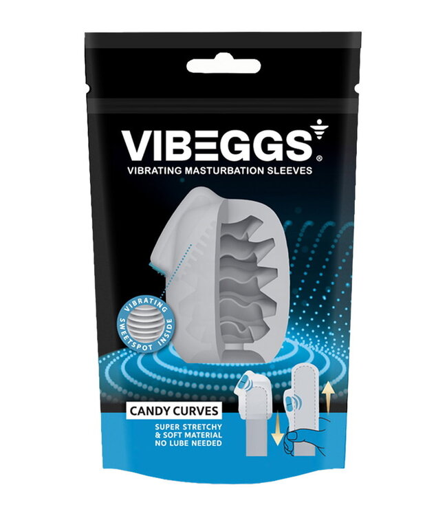Rimba VIBEGGS - Candy Curves - Vibrerende Masturbatie Sleeve - Wit