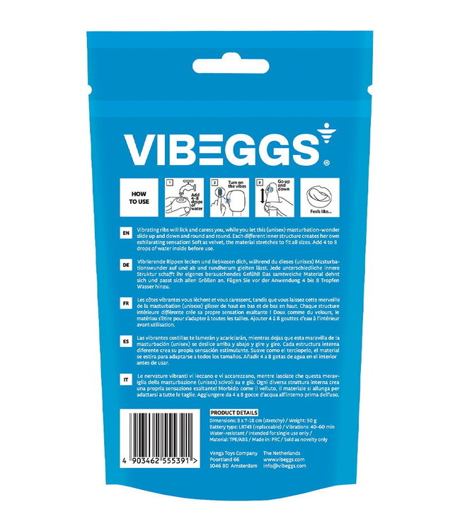 Rimba VIBEGGS - Candy Curves - Vibrerende Masturbatie Sleeve - Wit