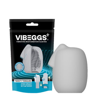 Rimba VIBEGGS - Twisty Tongues - Vibrerende Masturbatie Sleeve - Wit