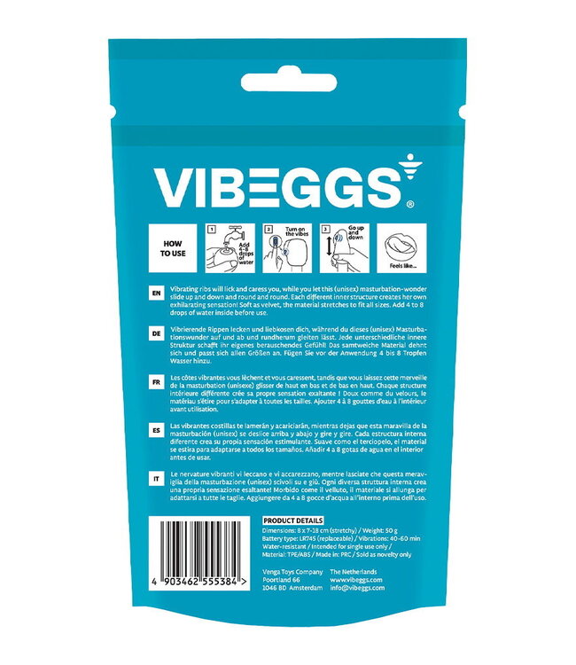 Rimba VIBEGGS - Twisty Tongues - Vibrerende Masturbatie Sleeve - Wit