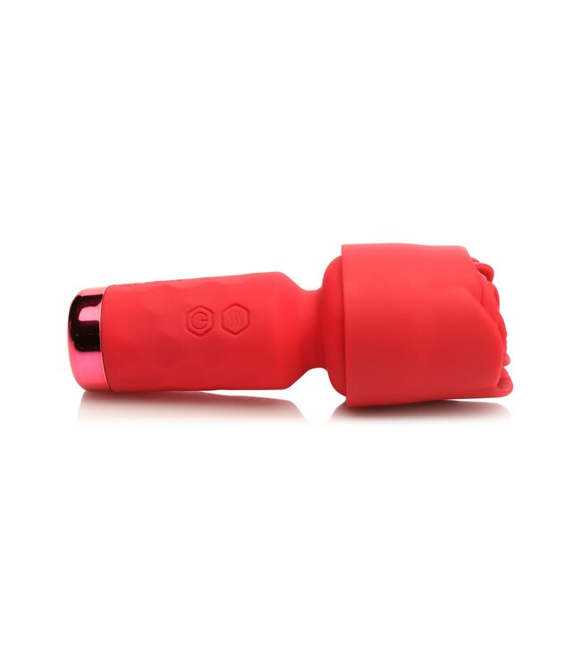 XR Brands BLOOMGASM - Pleasure Rose Mini Wand Vibrator - Rood