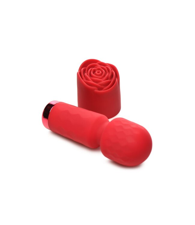 XR Brands BLOOMGASM - Pleasure Rose Mini Wand Vibrator - Rood