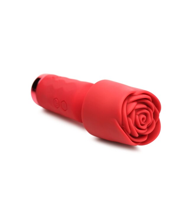 XR Brands BLOOMGASM - Pleasure Rose Mini Wand Vibrator - Rood