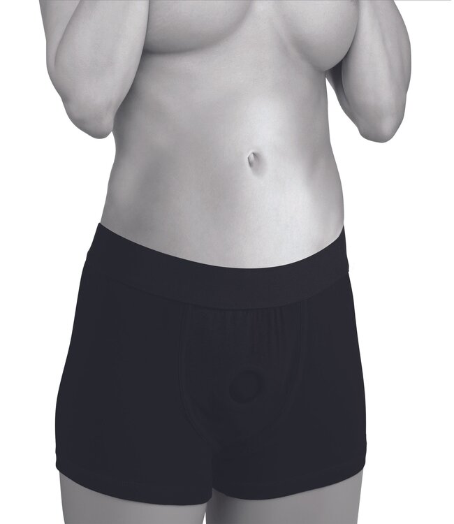 XR Brands Strap U - Harnas met ingebouwde O-ring - Zwart