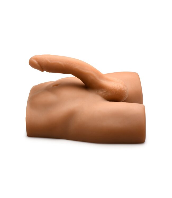 XR Brands JOCK - Ass Masturbator met Positioneerbare Dildo - Mediumkleurig