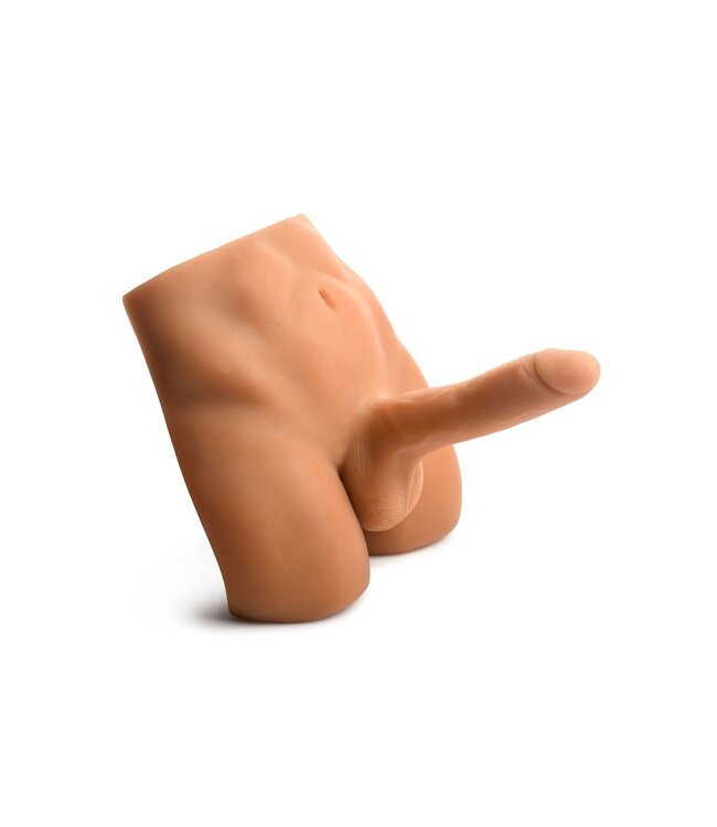 XR Brands JOCK - Ass Masturbator met Positioneerbare Dildo - Mediumkleurig