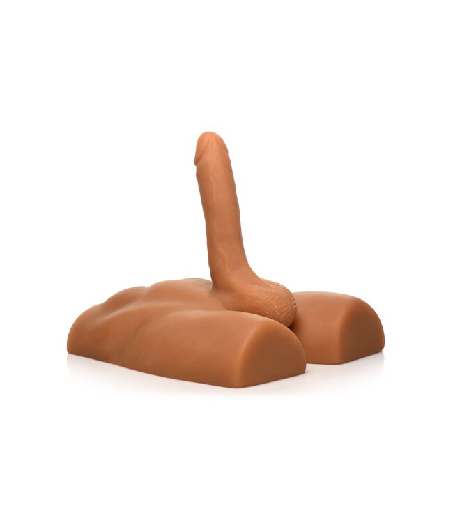 XR Brands JOCK - Ass Masturbator met Positioneerbare Dildo - Mediumkleurig