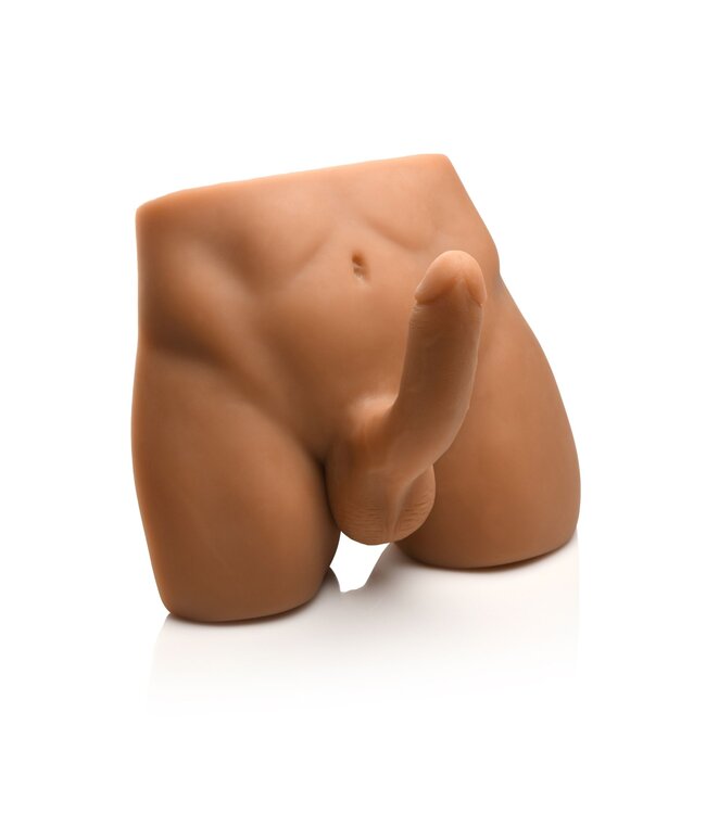 XR Brands JOCK - Ass Masturbator met Positioneerbare Dildo - Mediumkleurig