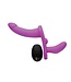 XR Brands XR Brands - Dubbele Vibrerende Dildo Met Harnas - Paars