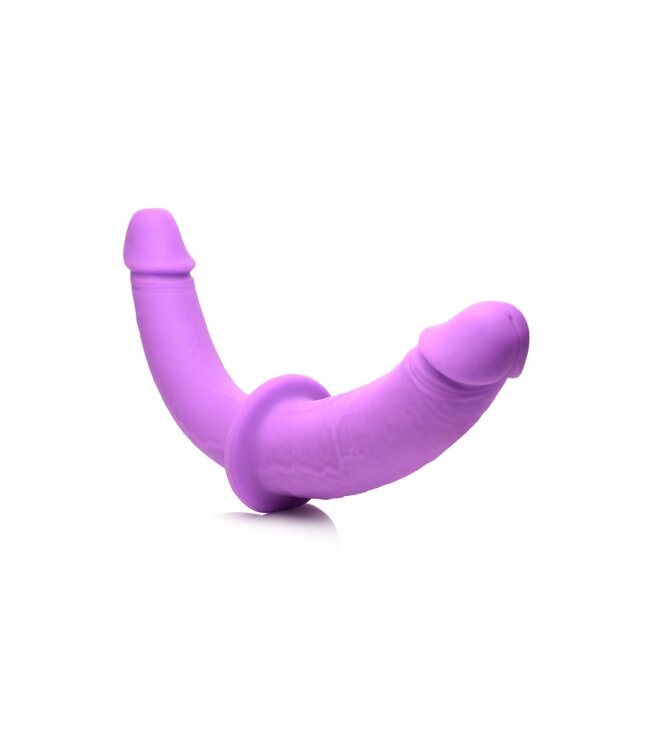 XR Brands Strap U - Dubbele Dildo Met Harnas - Paars