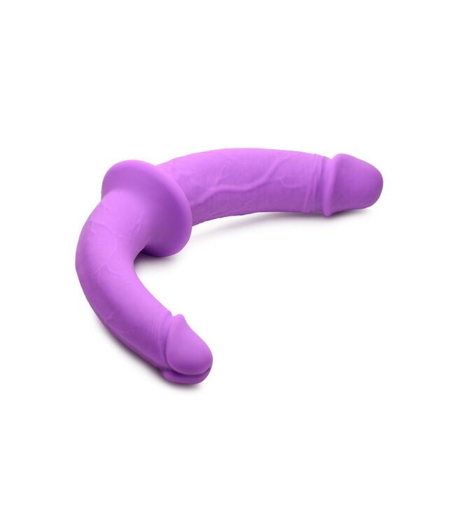 XR Brands Strap U - Dubbele Dildo Met Harnas - Paars