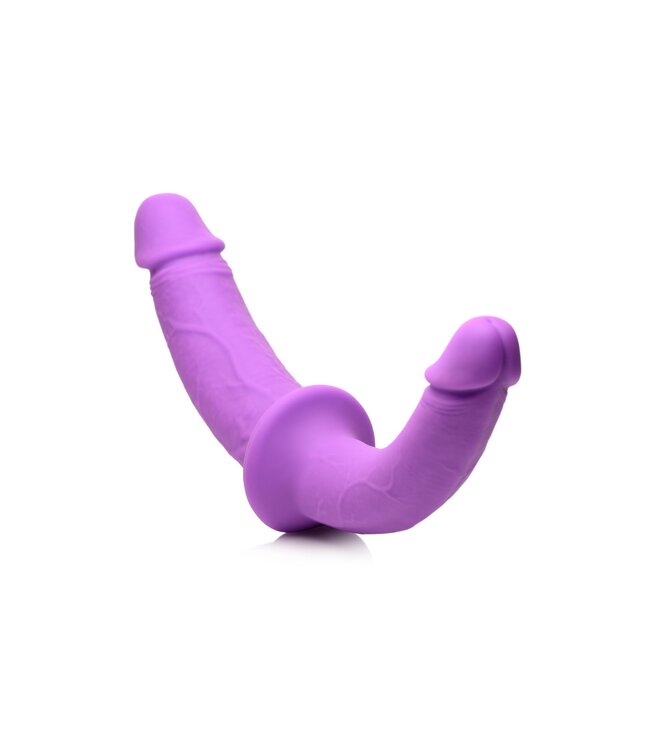XR Brands Strap U - Dubbele Dildo Met Harnas - Paars