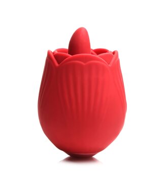 XR Brands BLOOMGASM - French Rose Lik- en Vibratiestimulator - Rood