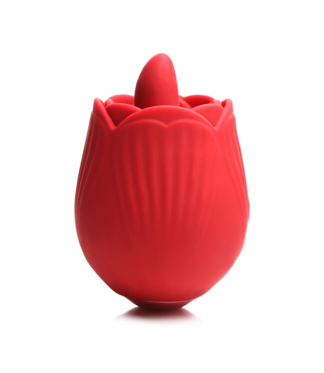 XR Brands BLOOMGASM - French Rose Lik- en Vibratiestimulator - Rood