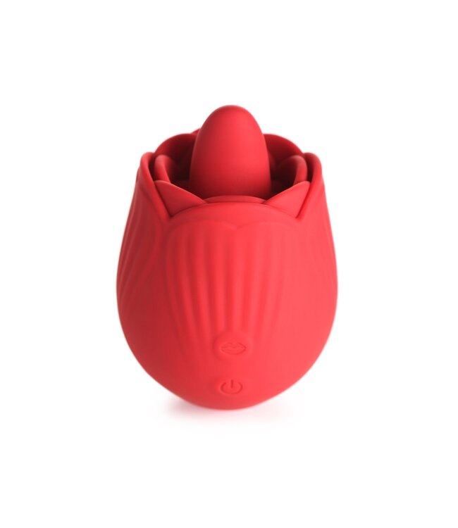 XR Brands BLOOMGASM - French Rose Lik- en Vibratiestimulator - Rood