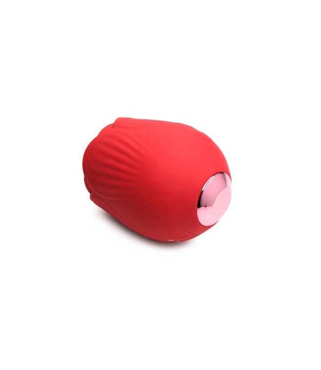 XR Brands BLOOMGASM - French Rose Lik- en Vibratiestimulator - Rood