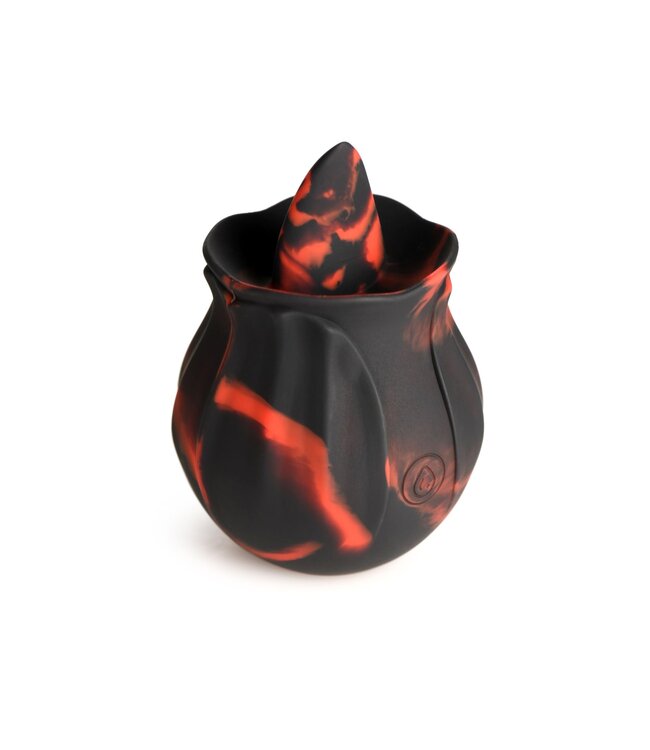 XR Brands BLOOMGASM - Black Kiss Rimmende Roos Vibrator - Rood/Zwart