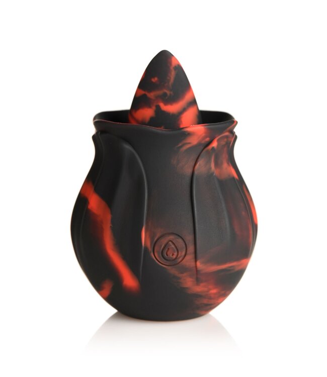 XR Brands BLOOMGASM - Black Kiss Rimmende Roos Vibrator - Rood/Zwart