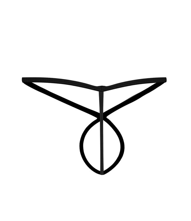 Rimba SP4NDEX by C4M - Gekruiste String - Zwart Cuir