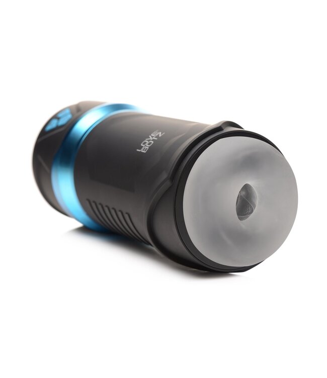 XR Brands THE MILKER - Intense Masturbator Zuig- en Vibratiefunctie - Zwart/Blauw