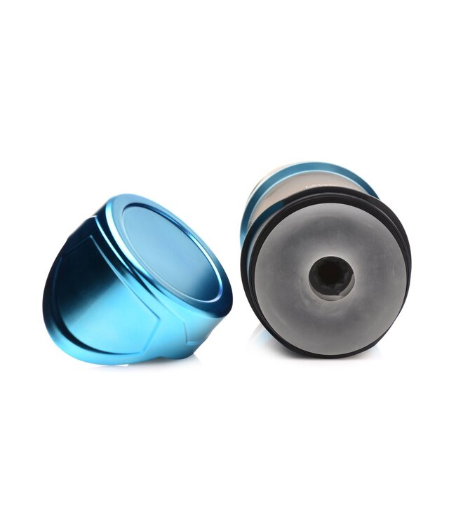 XR Brands THE MILKER - Intense Masturbator Zuig- en Vibratiefunctie - Zwart/Blauw