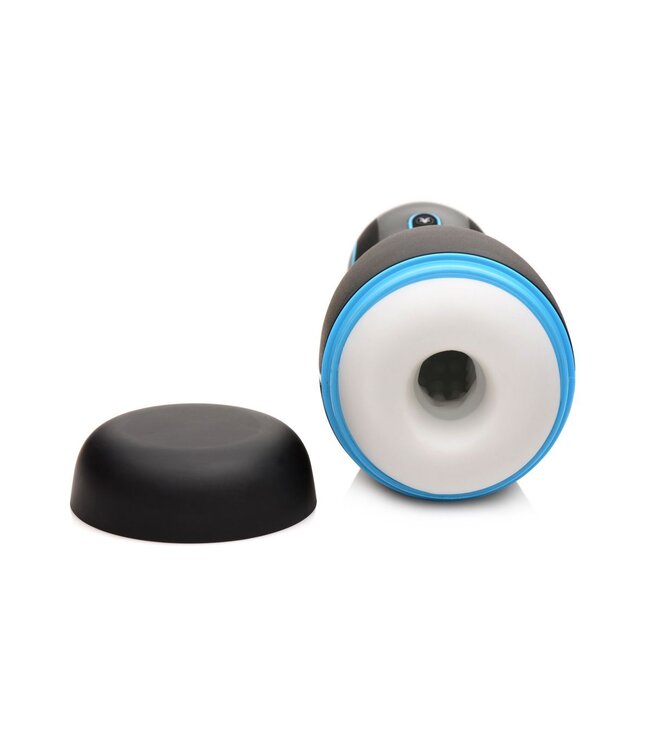 XR Brands THE MILKER - Extreme 16X Sucking Masturbator - Zwart/Blauw