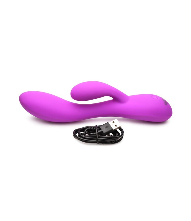 XR Brands BANG! - Flexibele Rabbit Vibrator Duo Stimulatie - Paars