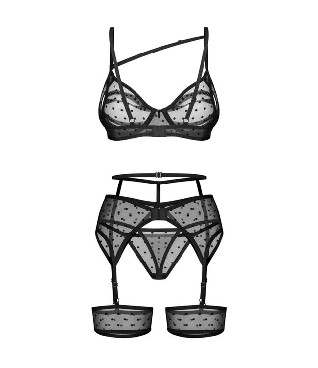Obsessive Obsessive - Nuites Driedelige Set - Zwart