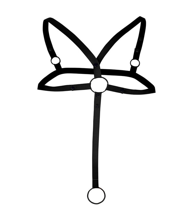 Rimba H4RNESS by C4M - C-Ring Gekruist Harnas - Zwart