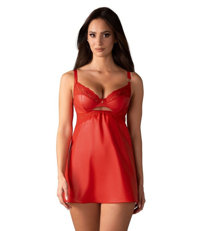 Obsessive Obsessive - Aliosa Chemise & String - Rood