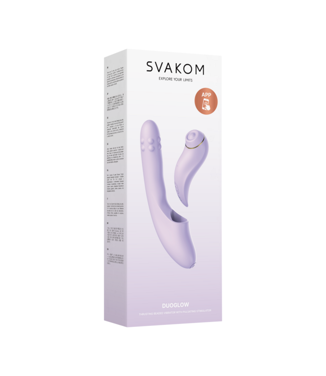 Rimba SVAKOM DuoGlow – Thrusting kralenvibrator met pulserende stimulator – Lila