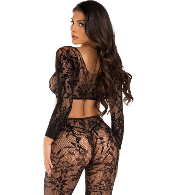 Leg Avenue Leg Avenue - Crop Top & Legging Zonder Voet - Zwart