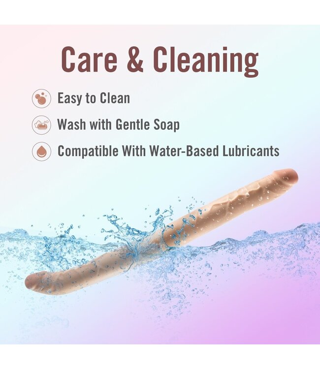 Dr Skin Dr Skin - Dr. Skin Plus 16,5” Buigzame Dubbele Dildo Beige