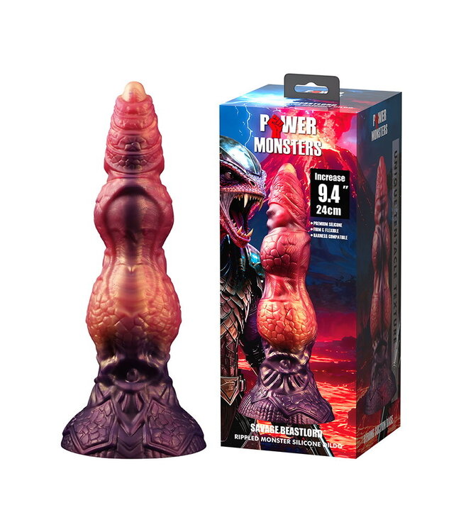 Rimba Power Monsters - Savage BeastLord - Rippled Monster Dildo - 24 cm - Mix Color