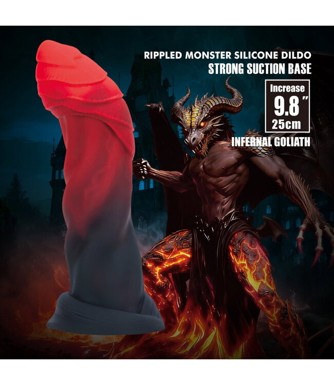 Rimba Power Monsters - Infernal Goliath - Rippled Monster Dildo - 25 cm - Mix Color