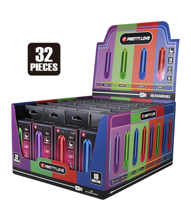 Rimba PL - Mini Bullet Display - 32 stuks - Diverse kleuren