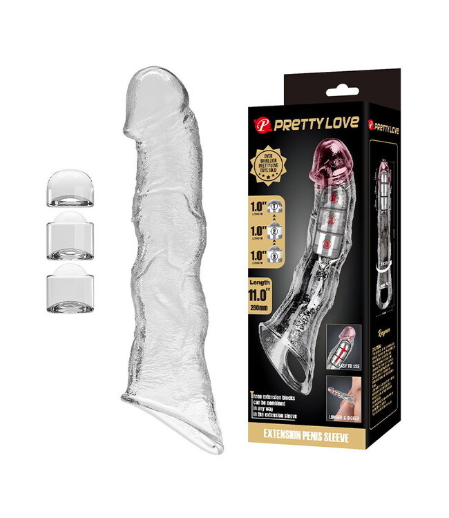 Rimba PL - Verlengingshuls voor penis - 28 cm - Transparant