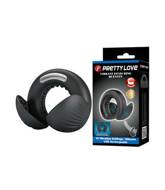 Rimba PL - Quentin - Vibrating Cock Ring with Dual Motor - Black