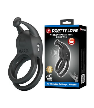 Rimba PL - Goodwin - Vibrerende dubbele penisring - Zwart
